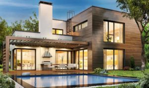Casa con porche y piscina